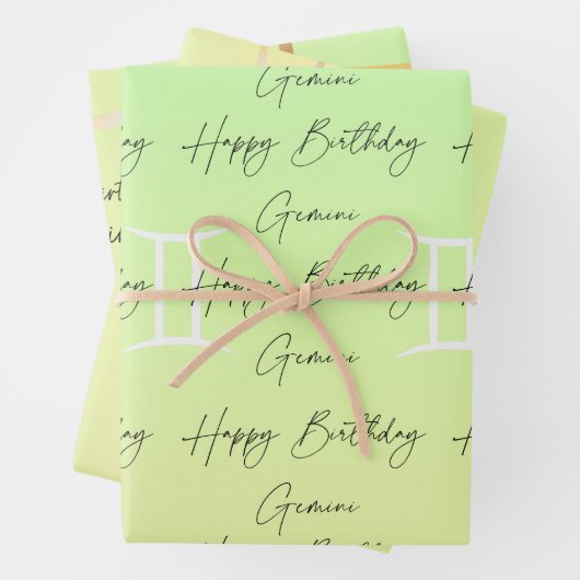 Tweeling Kleurstrologie Verjaardag Inpakpapier Vel (In situ)