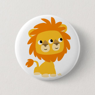Tweeling Knop Badge met Lieve Tekenfilm Leeuw Ronde Button 5,7 Cm