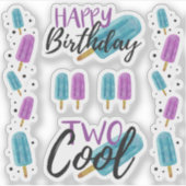 TWEELING KOEL Kind 2e verjaardag Ijslolly scrapboo Sticker (Voorkant)