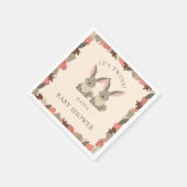 Tweeling Konijn Bosdieren Baby Shower Servet (Hoek)