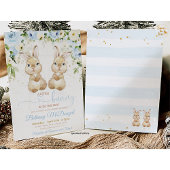 Tweeling konijnen baby shower kaart