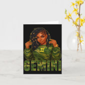 Tweeling Koningin Gevlochten Zwarte Vrouw Camo Ste Kaart (Gele Bloem)