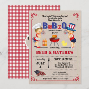 Tweeling koppels baby shower Onafhankelijkheidsdag Kaart