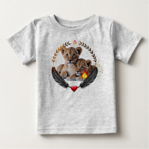 Tweeling Leeuwenwelpen Baby Fijne Jersey T-Shirt