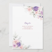 Tweeling Lila en Blush Roze Quinceañera Prinsessen Kaart (Achterkant)