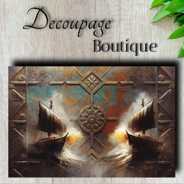 Tweeling Longships Metaalbewerking Decoupage Tissuepapier