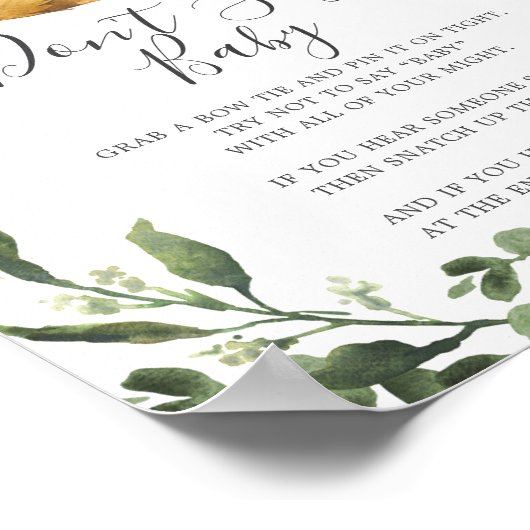 Tweeling Luiaard Baby Shower Zeg Niet Baby Bord Poster (Hoek)