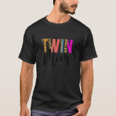 tweeling mam leopard tweeling mama van tweeling ma t-shirt (Voorkant)