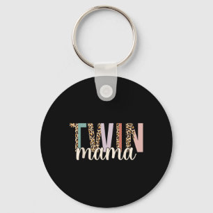 Tweeling Mama Luipaard Nieuwe Moeder Van Tweeling Sleutelhanger