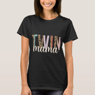 Tweeling Mama Luipaard Nieuwe Moeder Van Tweelinge T-shirt