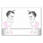Tweeling Meisje Baby Shower Kaart (Achterkant)