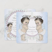 Tweeling Meisje Baby Shower Kaart (Voorkant / Achterkant)
