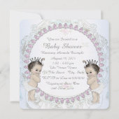 Tweeling Meisje Baby Shower Kaart (Achterkant)