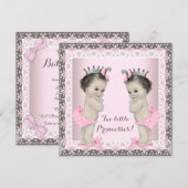 Tweeling Meisje Baby Shower Kaart (Voorkant / Achterkant)