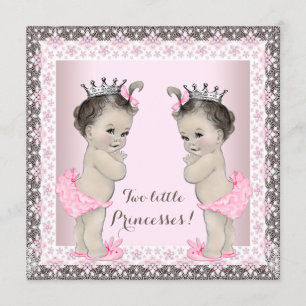 Tweeling Meisje Baby Shower Kaart