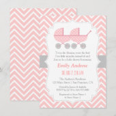 Tweeling Meisje Baby Shower Uitnodigingen (Voorkant / Achterkant)