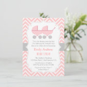 Tweeling Meisje Baby Shower Uitnodigingen (Staand voorkant)