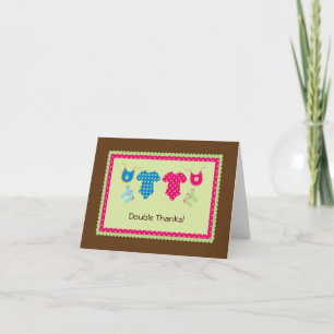 Tweeling Meisje en Jongen Bedankt Card