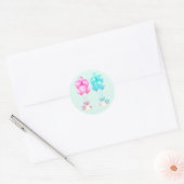 Tweeling meisje en jongen ronde sticker (Envelop)
