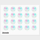 Tweeling meisje en jongen ronde sticker (Vel)
