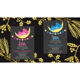 Tweeling meisje en jongen teddybeer babyshower kaart