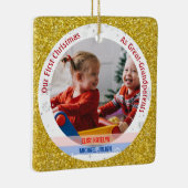 Tweeling Meisje Jongen 1e Kerstmis Groot-grootoude Keramisch Ornament (Rechts)