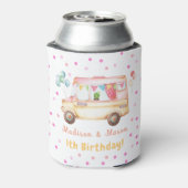 Tweeling Meisje & Jongen Gelukkige Camper Verjaard Blikjeskoeler (Blikje Achterkant)