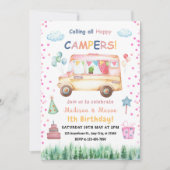 Tweeling Meisje & Jongen Gelukkige Kampeerder Verj Kaart (Voorkant)