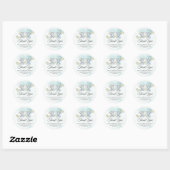 Tweeling Meisje Jongen Olifant Baby shower Verjaar Ronde Sticker (Vel)
