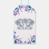 Tweeling meisje olifanten dank u Label rustieke bl Cadeaulabel (Achterkant)