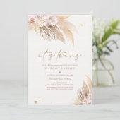 Tweeling Meisje Pampas Grass Bohemian Desert Baby  Kaart (Staand voorkant)