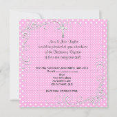 Tweeling Meisjes Baby Doop Doopfeest Roze Kaart (Achterkant)