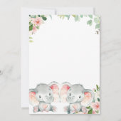 Tweeling Meisjes Baby Douche Uitnodigingen met Oli (Achterkant)