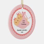 Tweeling Meisjes Baby Eerste Kerst Ornament (Rechts)