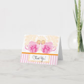 Tweeling Meisjes Baby shower Dank u Card Bedankkaart (Voorkant)
