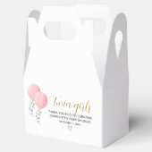 Tweeling Meisjes Baby shower Favor Box Bedankdoosjes (Geopend)