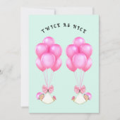 Tweeling Meisjes Baby Shower Kaart (Voorkant)