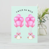 Tweeling Meisjes Baby Shower Kaart (Staand voorkant)
