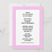 Tweeling Meisjes Baby Shower Kaart (Achterkant)