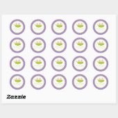Tweeling Meisjes Baby shower, Twee Erwten in een P Ronde Sticker (Vel)
