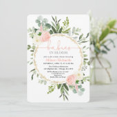 Tweeling meisjes baby's in bloei roze goud groen kaart (Staand voorkant)