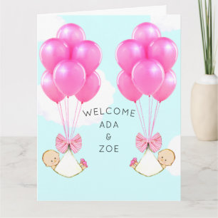 Tweeling Meisjes Baby's Kaart