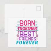 Tweeling Meisjes Beste Vrienden Citaat Briefkaart (Voorkant / Achterkant)