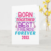 Tweeling Meisjes Beste Vrienden Citaat Kaart (Gele Bloem)