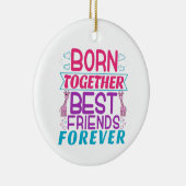 Tweeling Meisjes Beste Vrienden Citaat Keramisch Ornament (Rechts)