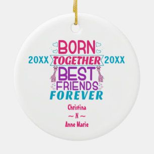 Tweeling Meisjes Beste Vrienden Citaat Keramisch Ornament