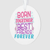 Tweeling Meisjes Beste Vrienden Citaat Ornament (voorkant)