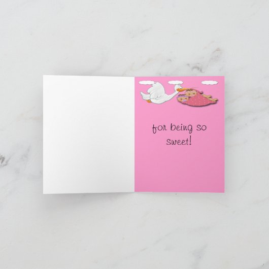 Tweeling Meisjes BH - het Baby shower van de Bedankkaart (Binnen)