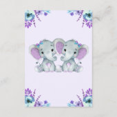 Tweeling Meisjes Dank u Kaarten met Olifanten Bloe (Achterkant)