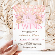 Tweeling Meisjes Dragen Roze Ballonnen Baby Shower